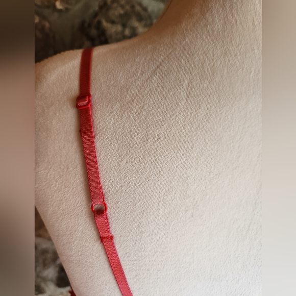 Wink Gal Womens Sheer Mesh Sexy Bralette Wireless Lace Red Sz XL - Picture 4 of 14